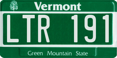 VT license plate LTR191