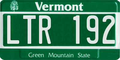 VT license plate LTR192