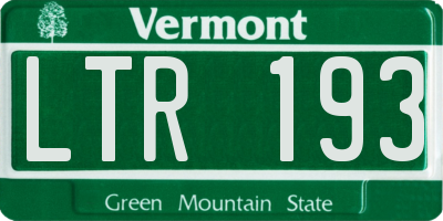 VT license plate LTR193