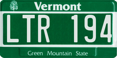 VT license plate LTR194