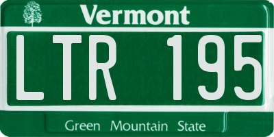 VT license plate LTR195
