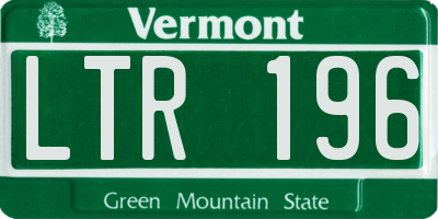 VT license plate LTR196