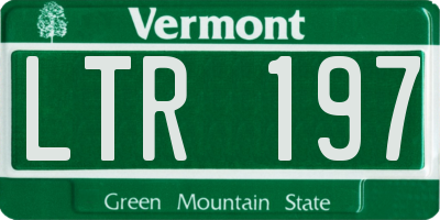 VT license plate LTR197