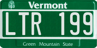 VT license plate LTR199