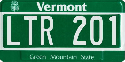 VT license plate LTR201