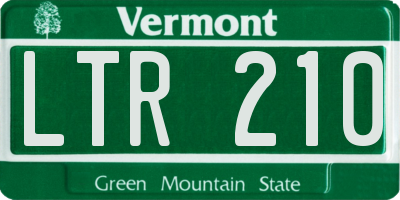 VT license plate LTR210
