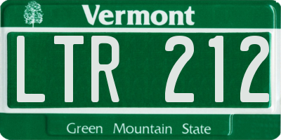 VT license plate LTR212