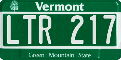 VT license plate LTR217