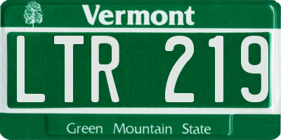 VT license plate LTR219