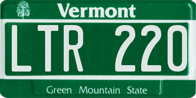 VT license plate LTR220
