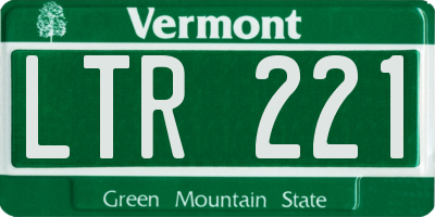 VT license plate LTR221