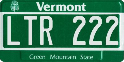 VT license plate LTR222