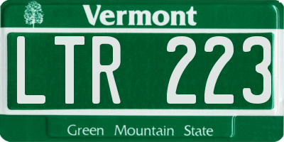 VT license plate LTR223