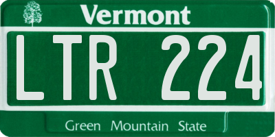 VT license plate LTR224