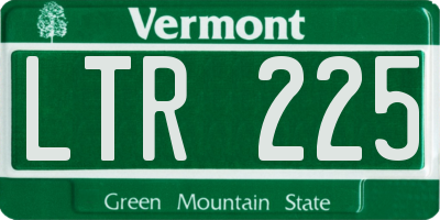 VT license plate LTR225