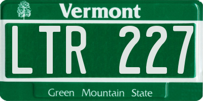 VT license plate LTR227