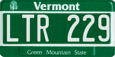 VT license plate LTR229