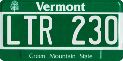 VT license plate LTR230