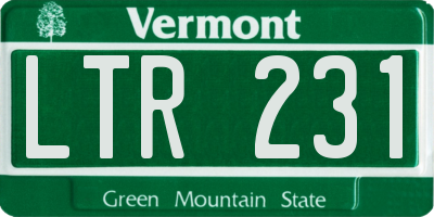 VT license plate LTR231