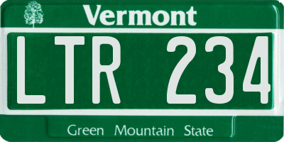 VT license plate LTR234