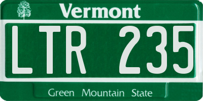 VT license plate LTR235