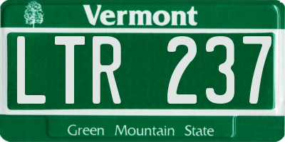 VT license plate LTR237