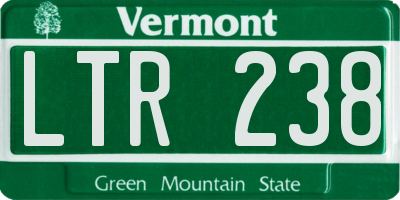 VT license plate LTR238