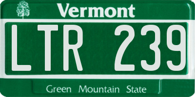 VT license plate LTR239