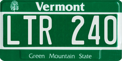 VT license plate LTR240