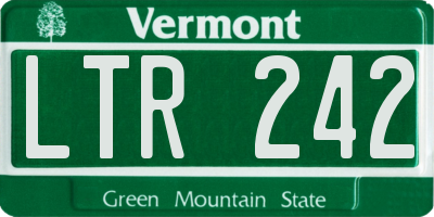 VT license plate LTR242