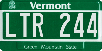 VT license plate LTR244