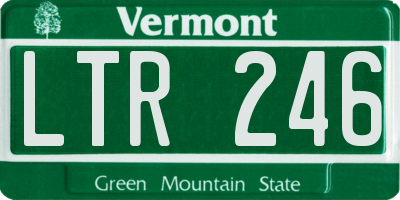 VT license plate LTR246