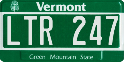 VT license plate LTR247