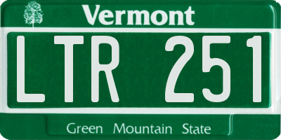 VT license plate LTR251