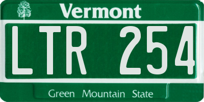 VT license plate LTR254