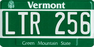 VT license plate LTR256