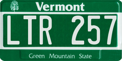 VT license plate LTR257
