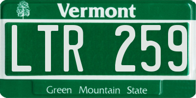 VT license plate LTR259