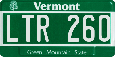 VT license plate LTR260