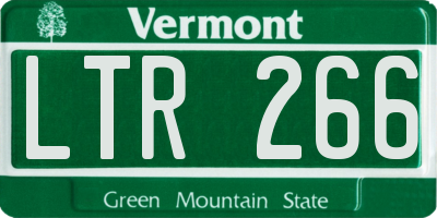 VT license plate LTR266
