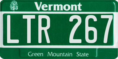 VT license plate LTR267
