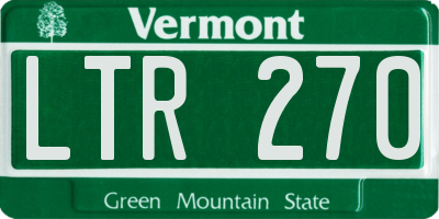 VT license plate LTR270