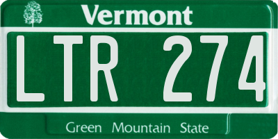 VT license plate LTR274