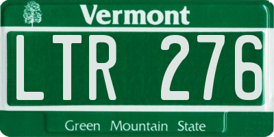 VT license plate LTR276