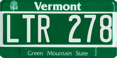 VT license plate LTR278