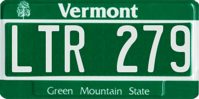 VT license plate LTR279