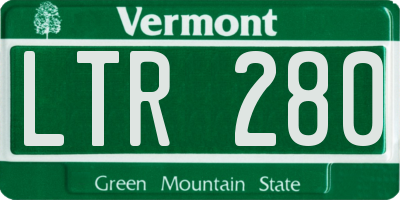 VT license plate LTR280
