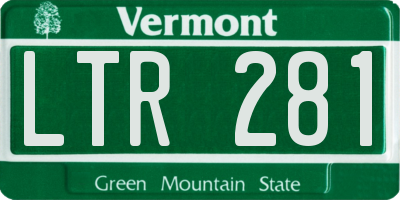 VT license plate LTR281