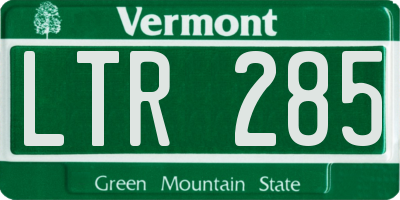 VT license plate LTR285