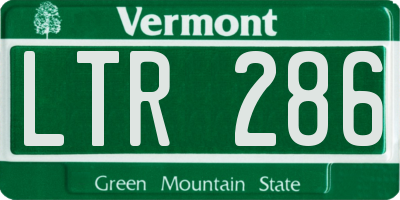 VT license plate LTR286